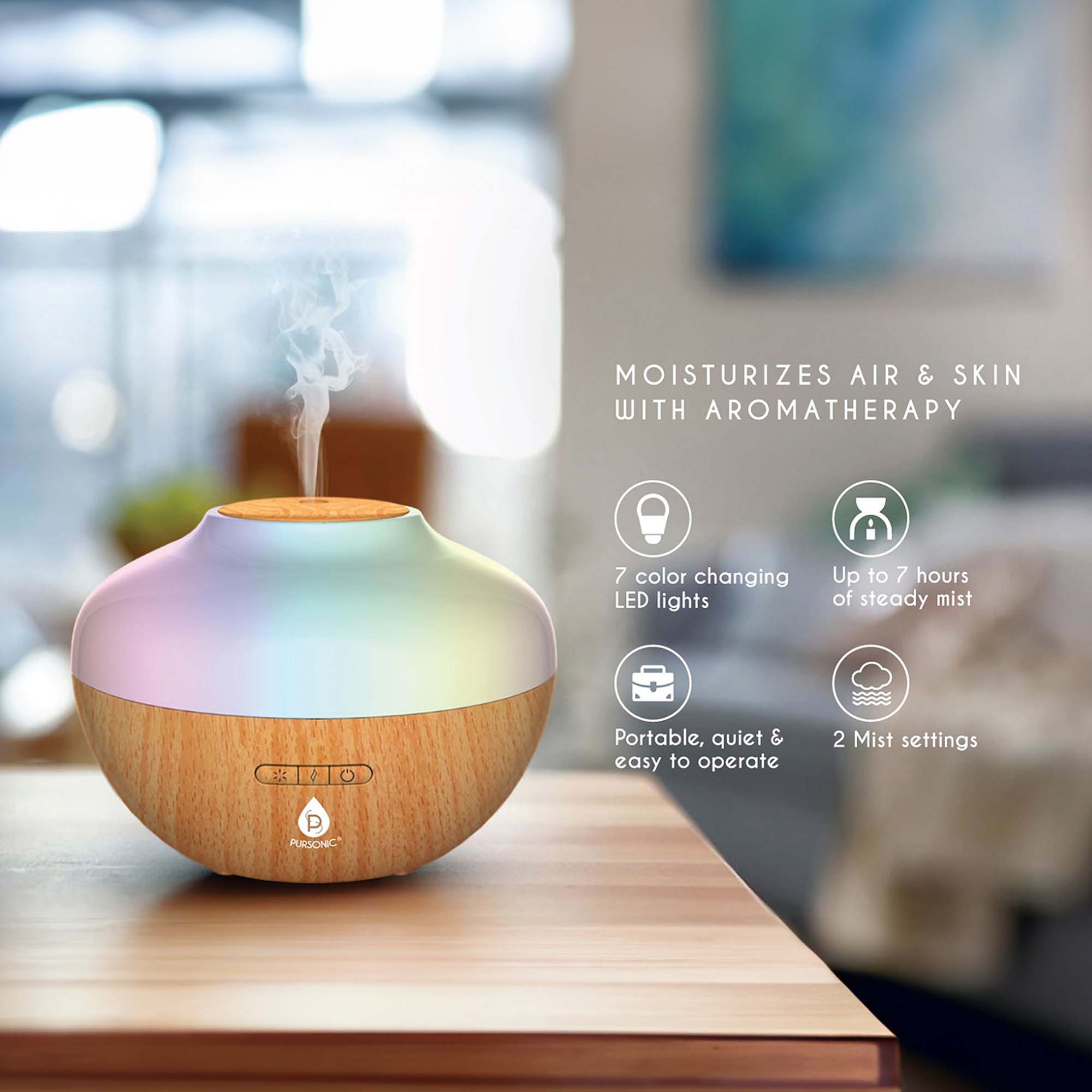 Pursonic Workstation Wellness Bundle – Diffuser, 6 Oils & 3-in-1 LED Desk Lamp-3