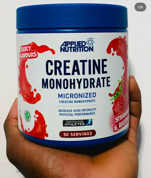 Applied Nutrition Creatine | Creatine Monohydrate Micronized Powder with Flavour, Increases High-Intensity Physical Performance (250g - 50 Servings) (Strawberry & Raspberry)